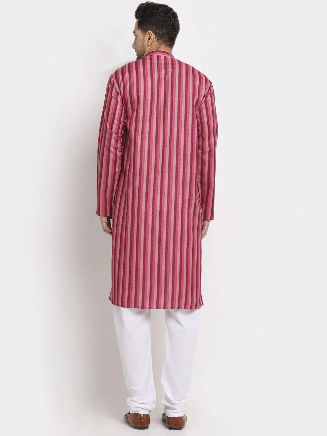 Men's Cotton Blend Broad Striped Kurta Pyjama Set - Image 12