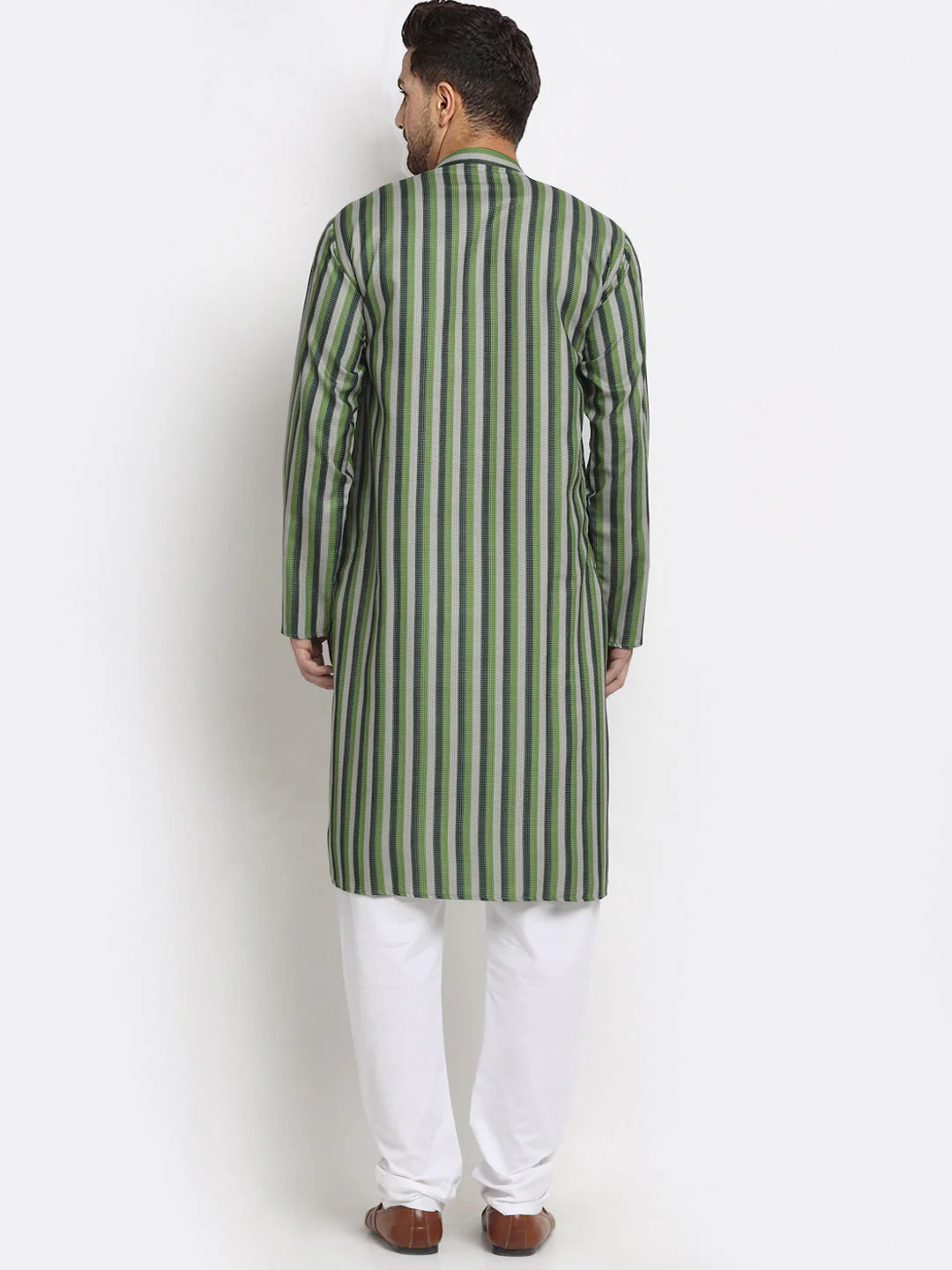 Men's Cotton Blend Broad Striped Kurta Pyjama Set - Image 17
