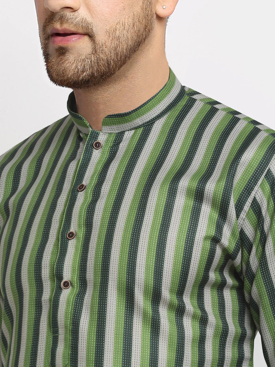 Men's Cotton Blend Broad Striped Kurta Pyjama Set - Image 19