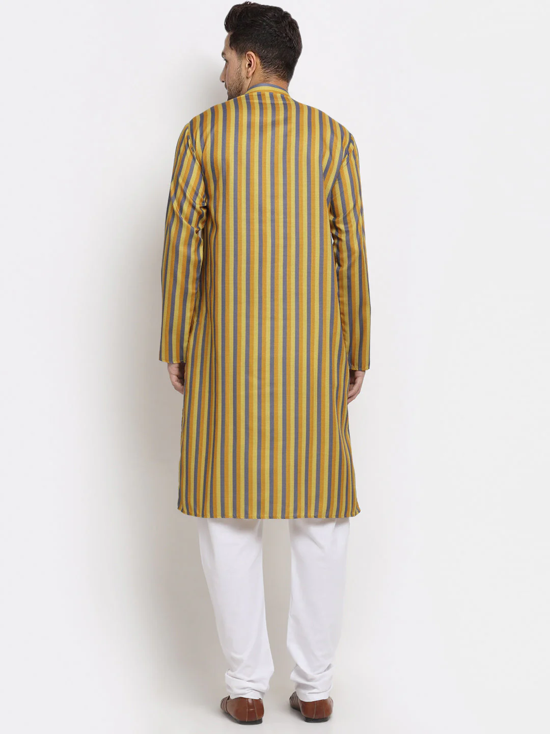 Men's Cotton Blend Broad Striped Kurta Pyjama Set - Image 22