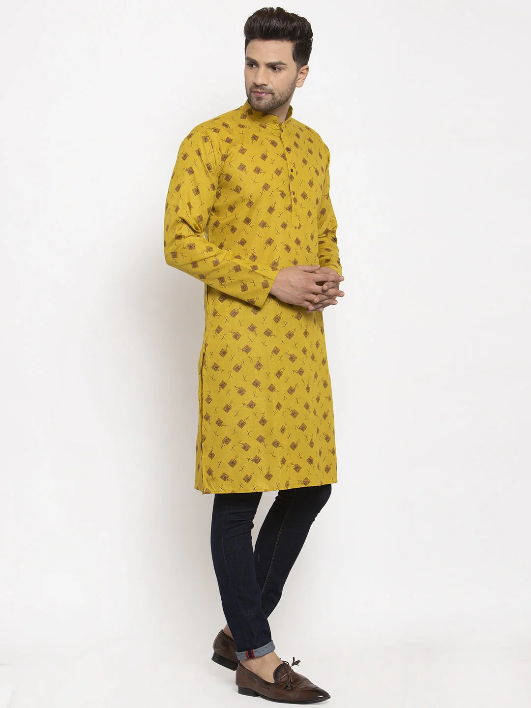 Men's Cotton Blend Printed Kurta - Image 12