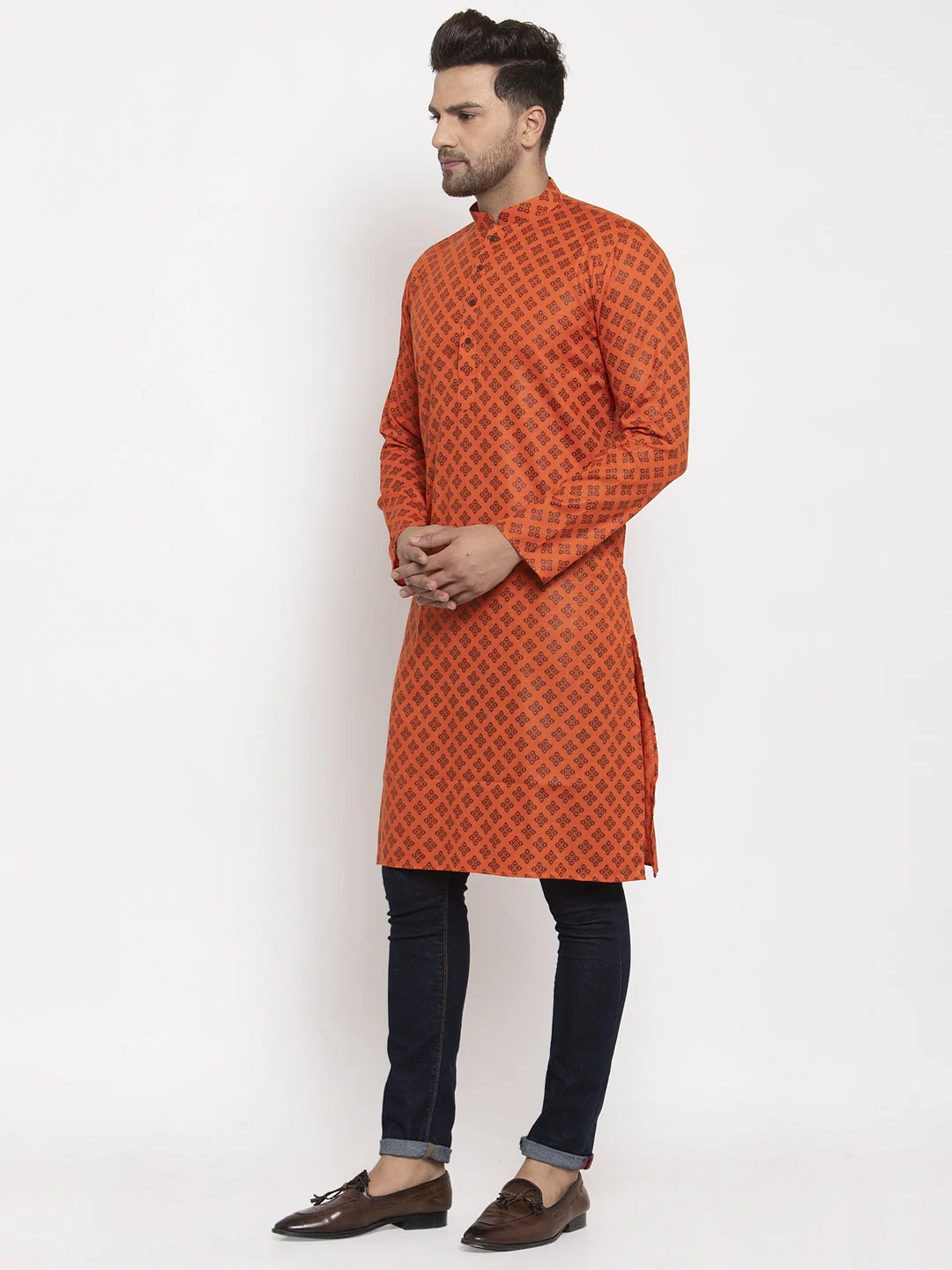 Men's Cotton Blend Printed Kurta - Image 16