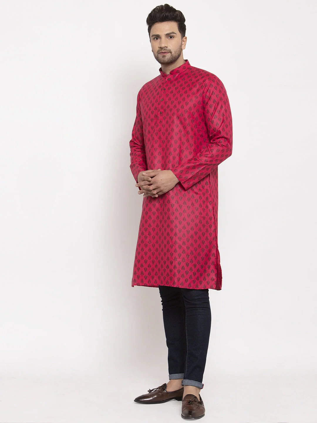 Men's Cotton Blend Printed Kurta - Image 22