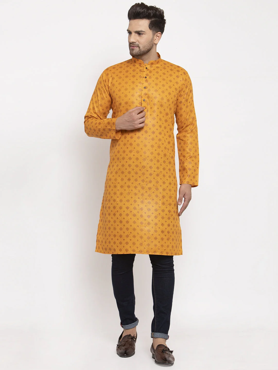 Men's Cotton Blend Printed Kurta - Image 32
