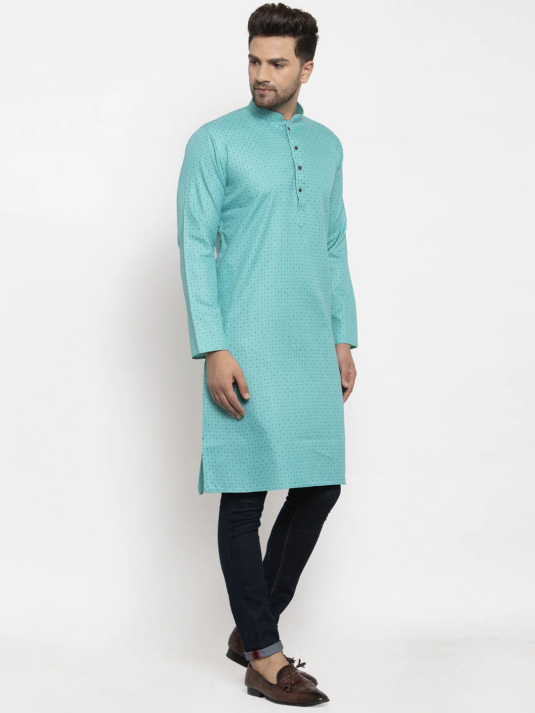 Men's Cotton Blend Printed Kurta - Image 7