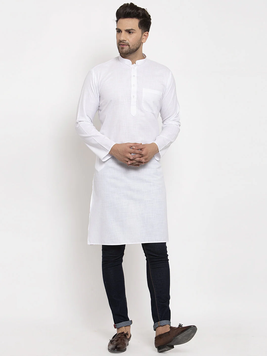 Men's Cotton Blend Solid Kurta - Image 102