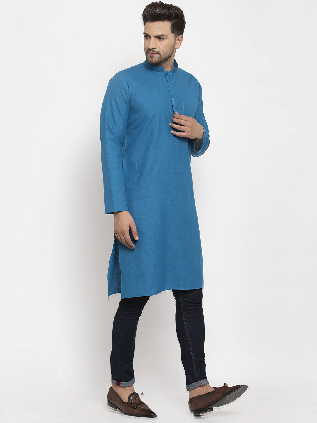 Men's Cotton Blend Solid Kurta - Image 6