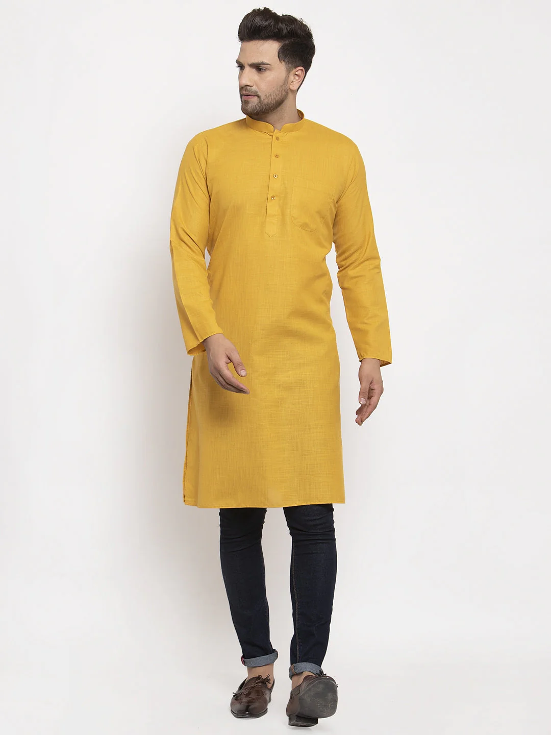 Men's Cotton Blend Solid Kurta - Image 64