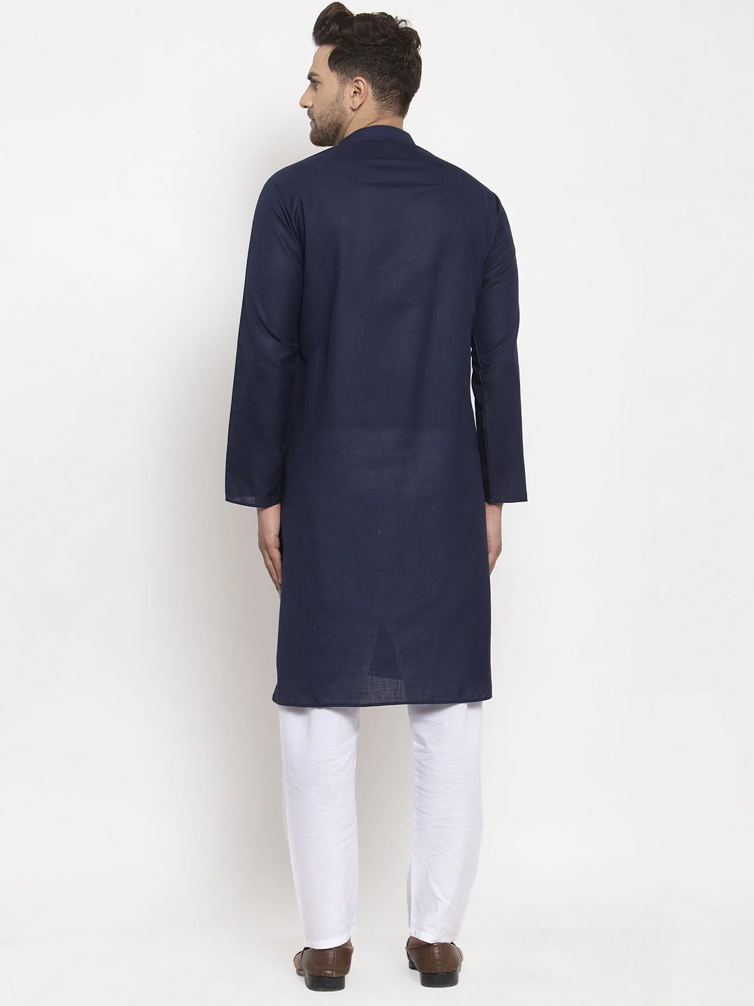 Men's Cotton Blend Solid Kurta Pyjama set - Image 15