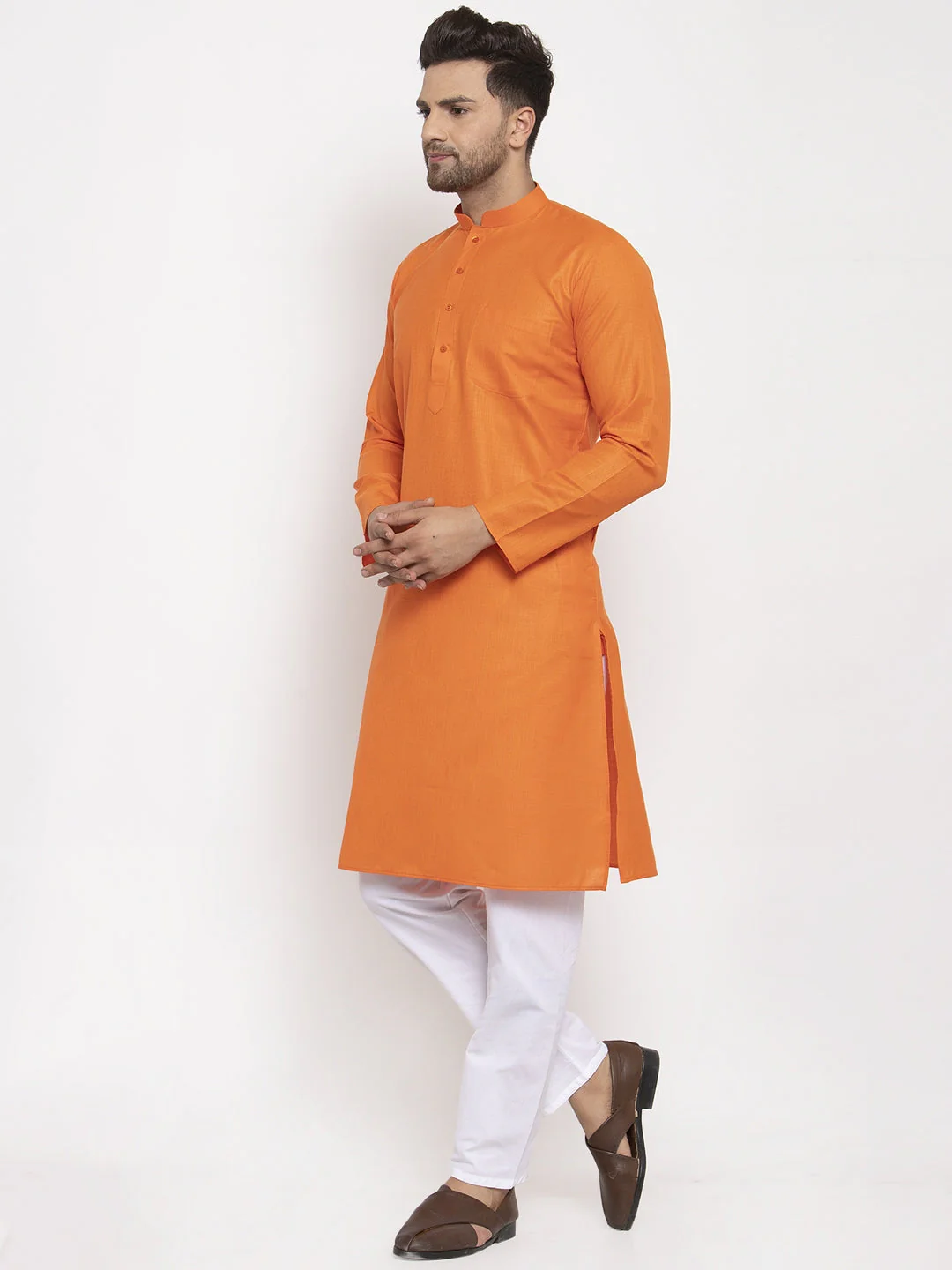 Men's Cotton Blend Solid Kurta Pyjama set - Image 70