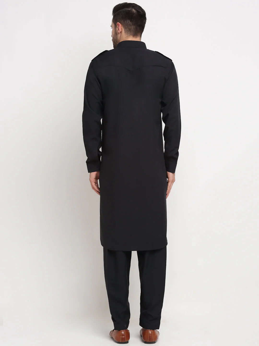 Men's Cotton Blend Solid Pathani and Salwar Set - Image 8