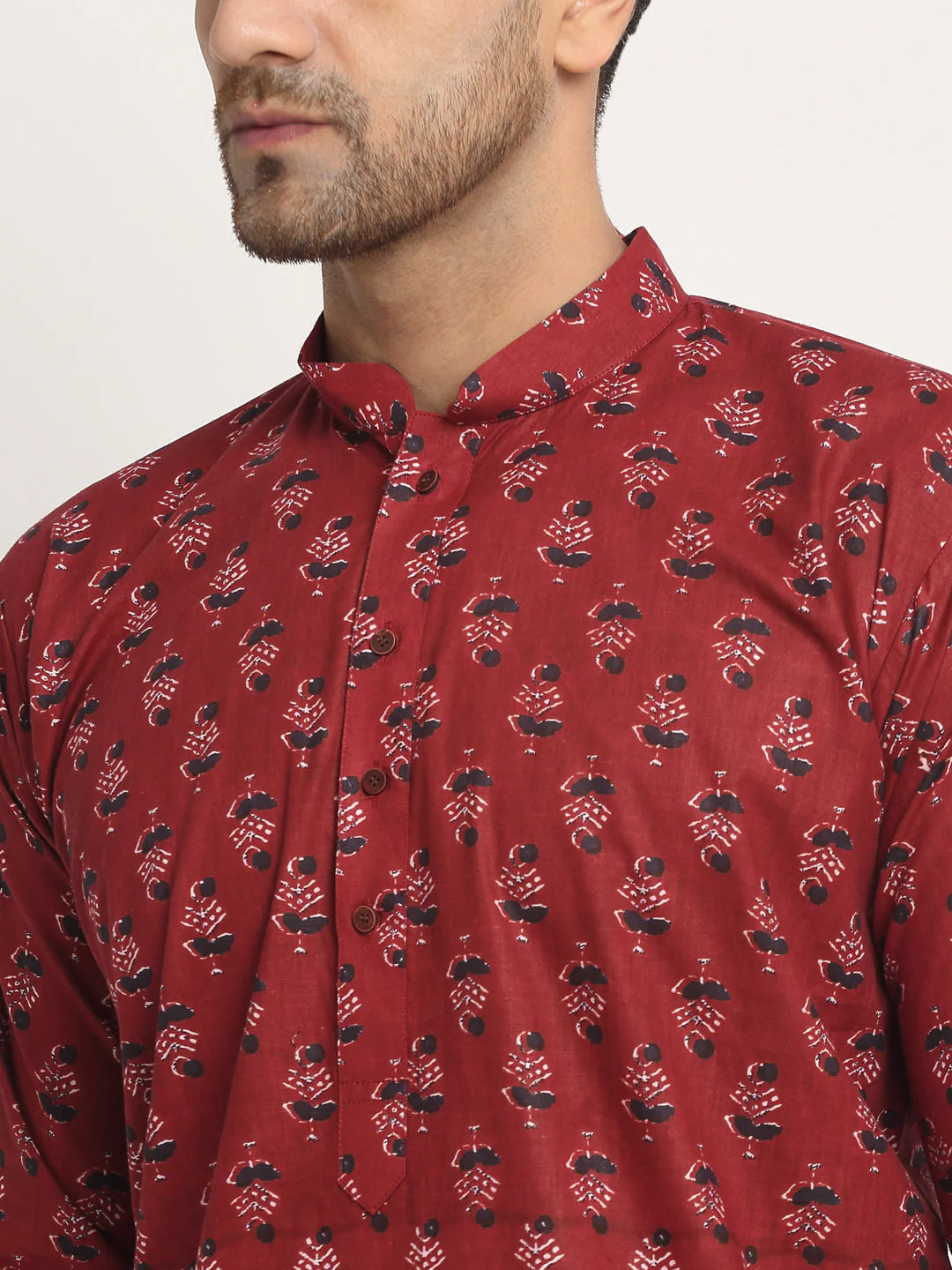 Men's Cotton Jaipuri Printed Long Kurta - Image 22