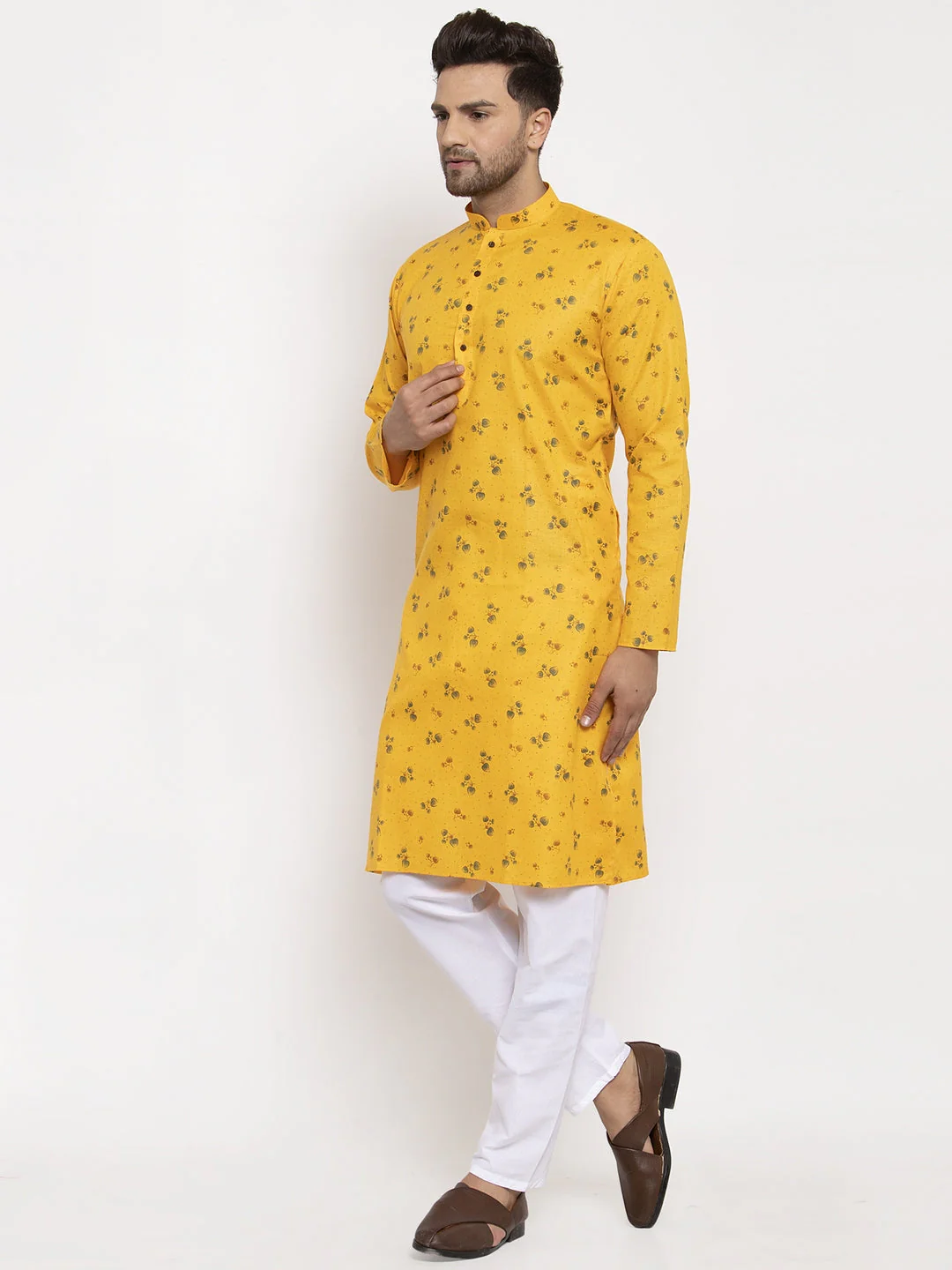 Men's Cotton Printed Kurta Pyjama Set - Image 47