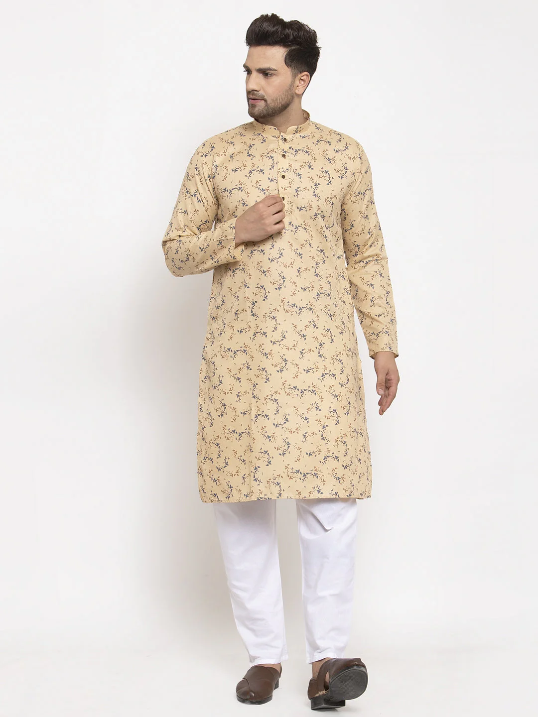 Men's Cotton Printed Kurta Pyjama Set - Image 81