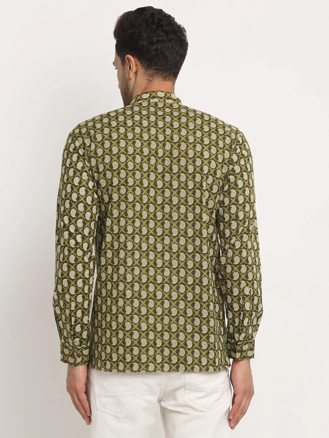 Men's Cotton Printed Waist Length Short Kurta - Image 7