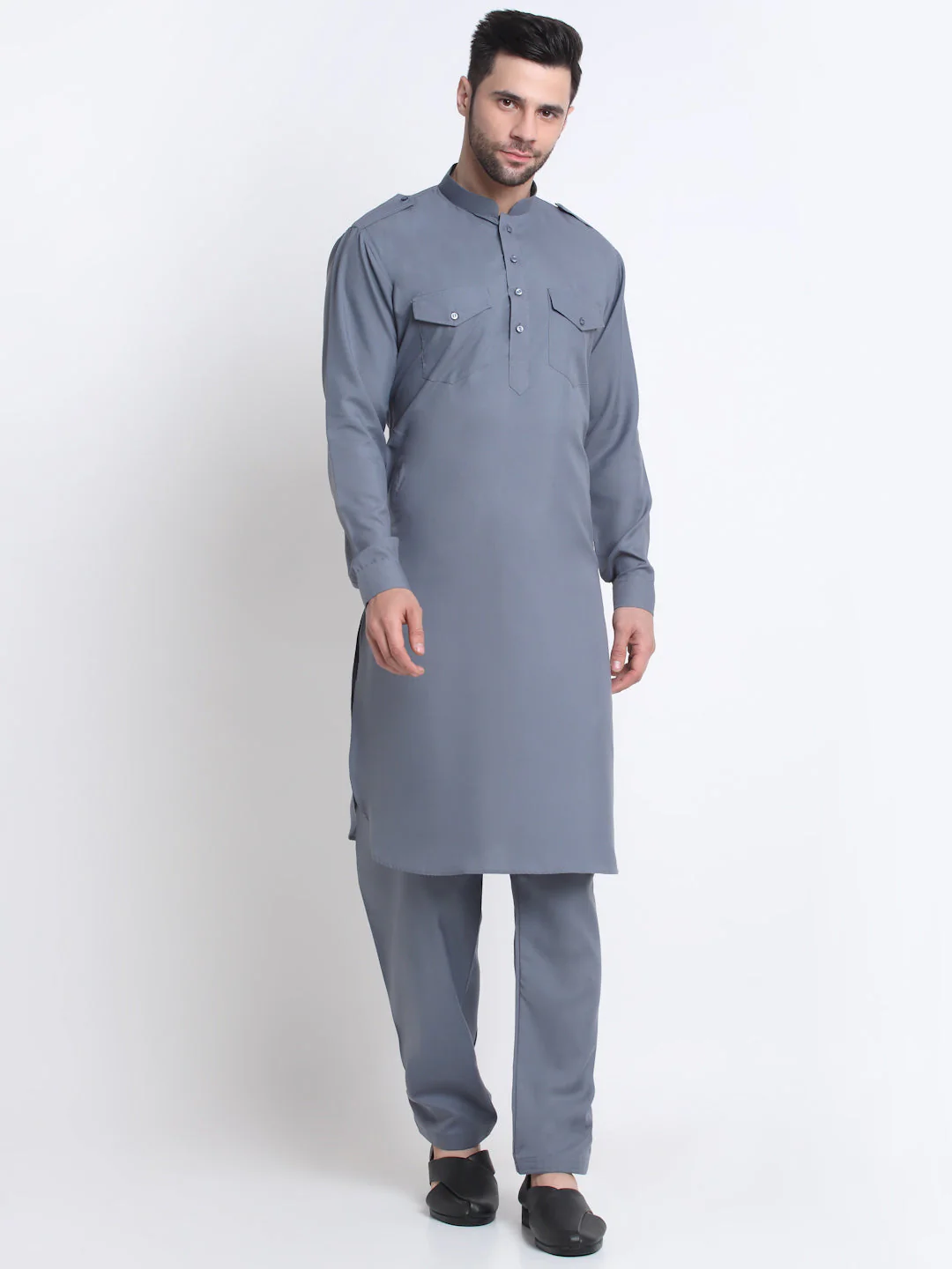 Men's Cotton Solid Pathani and Salwar Set - Image 100