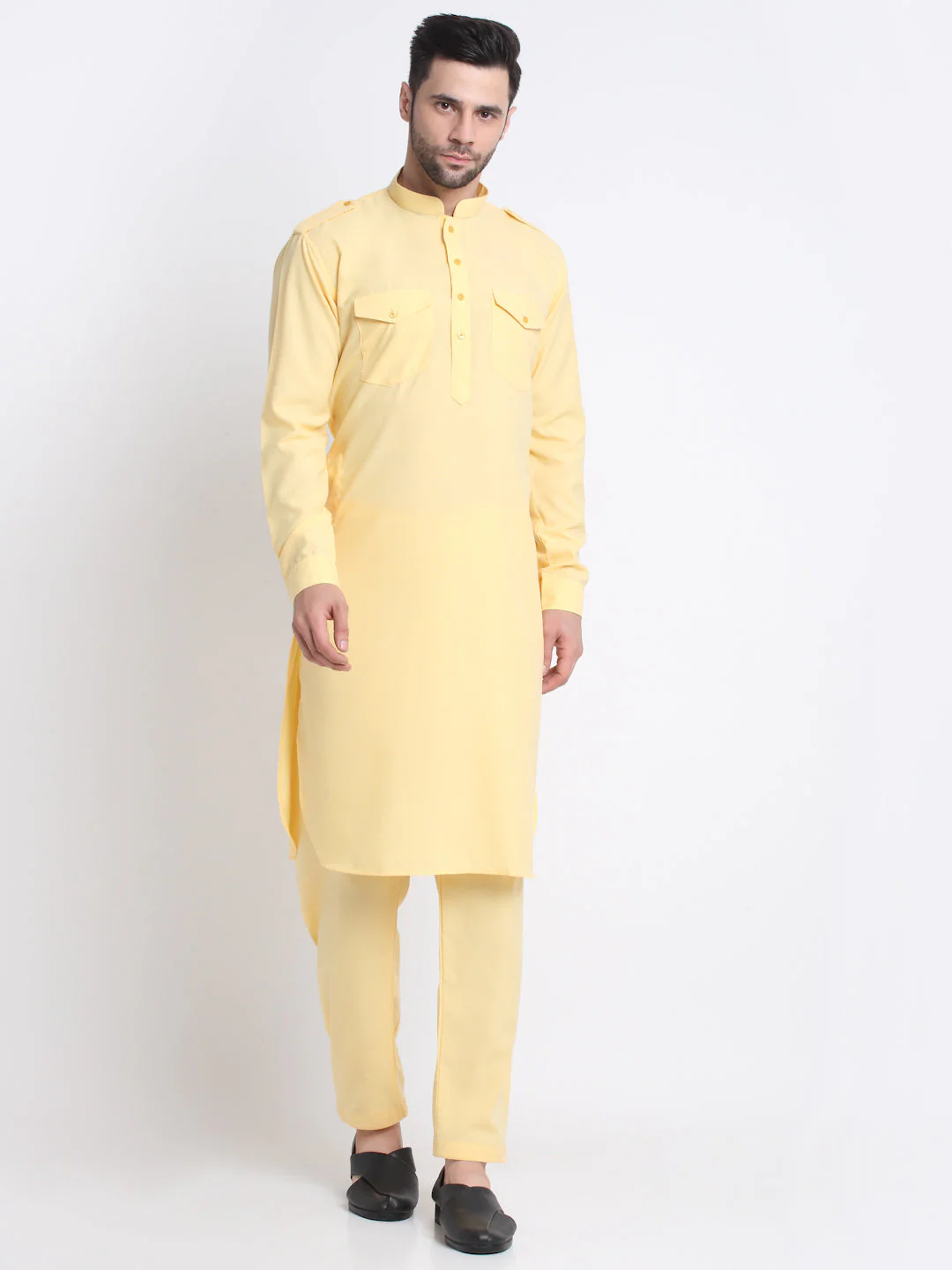 Men's Cotton Solid Pathani and Salwar Set - Image 200