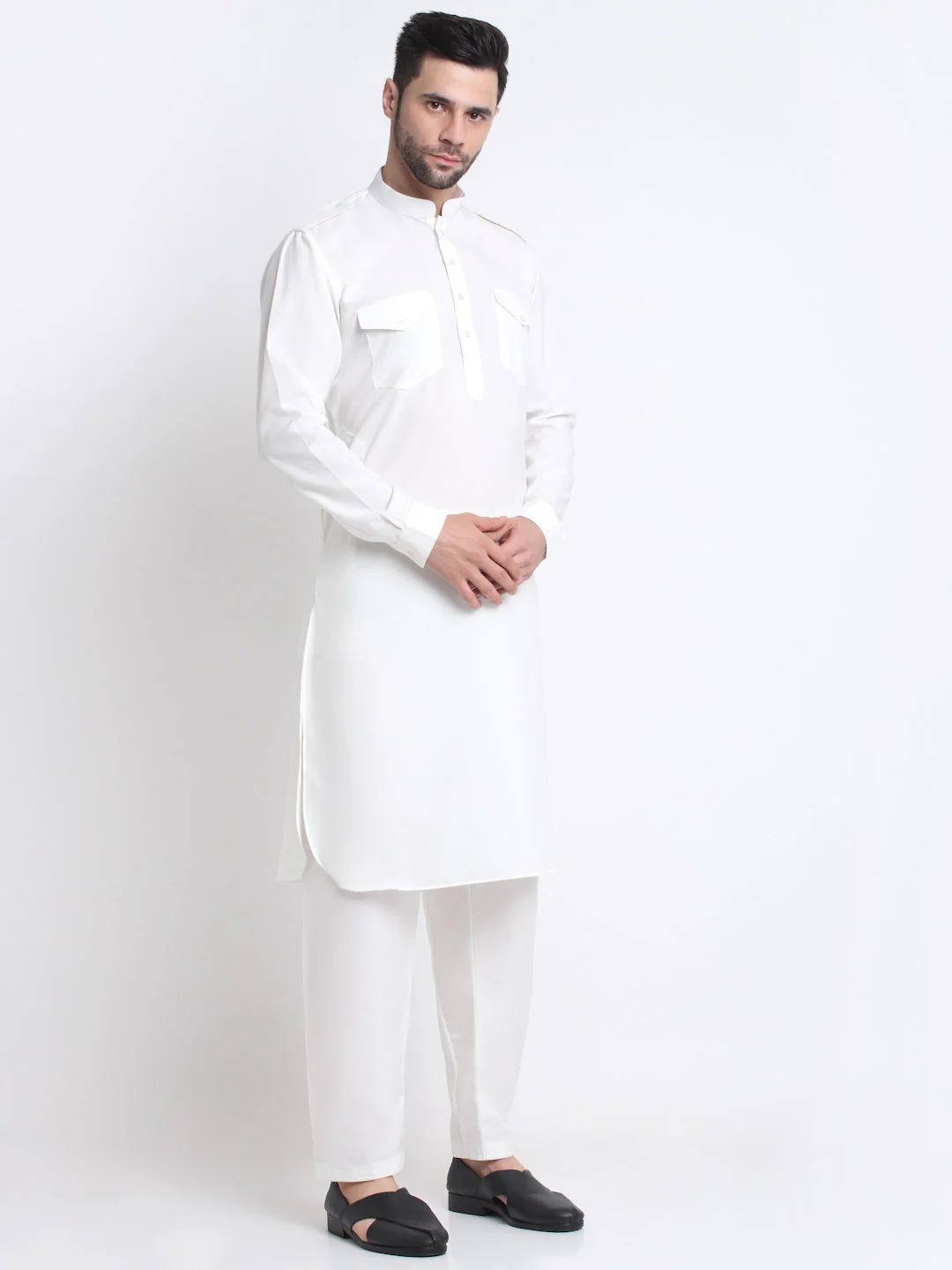 Men's Cotton Solid Pathani and Salwar Set - Image 24