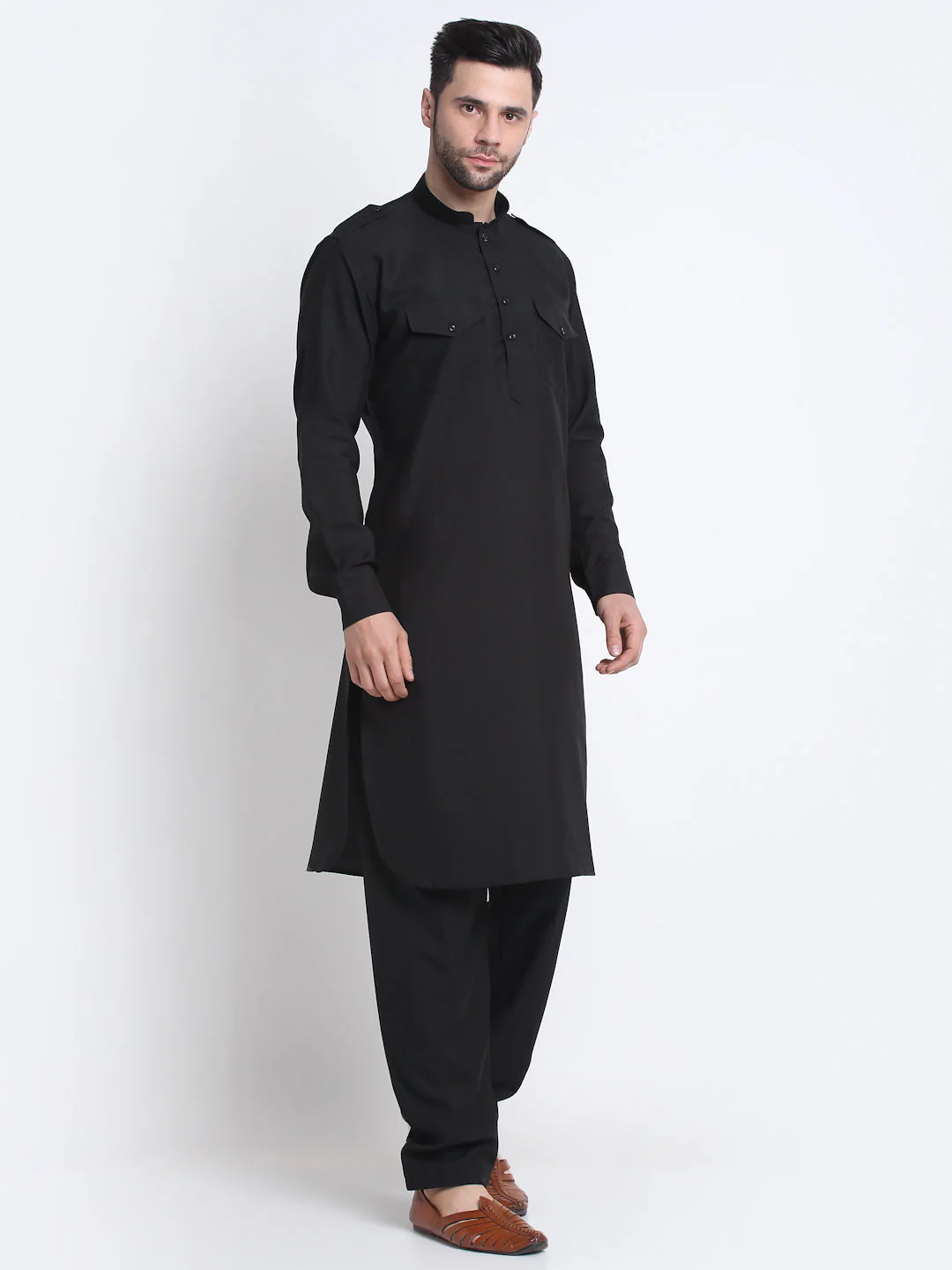 Men's Cotton Solid Pathani and Salwar Set - Image 247
