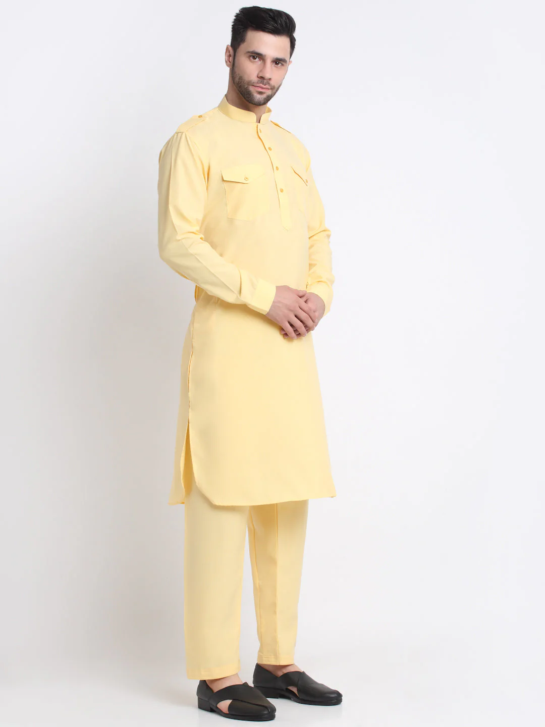 Men's Cotton Solid Pathani and Salwar Set - Image 31