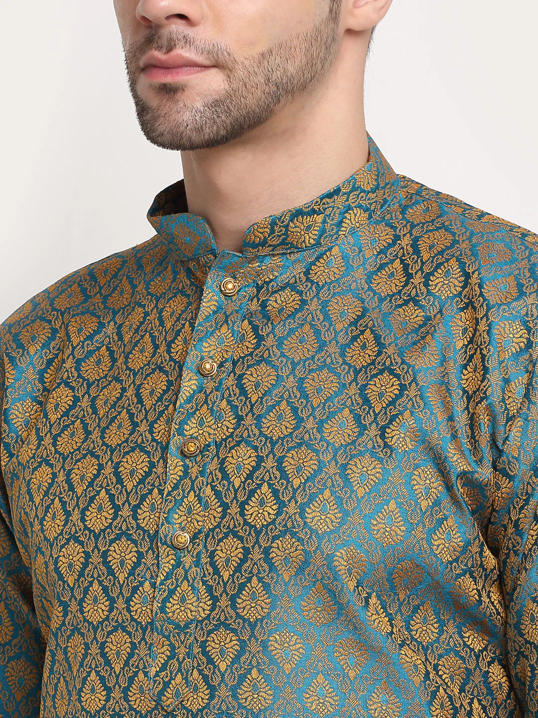 Men's Jacquard Woven Design Kurta - Image 22