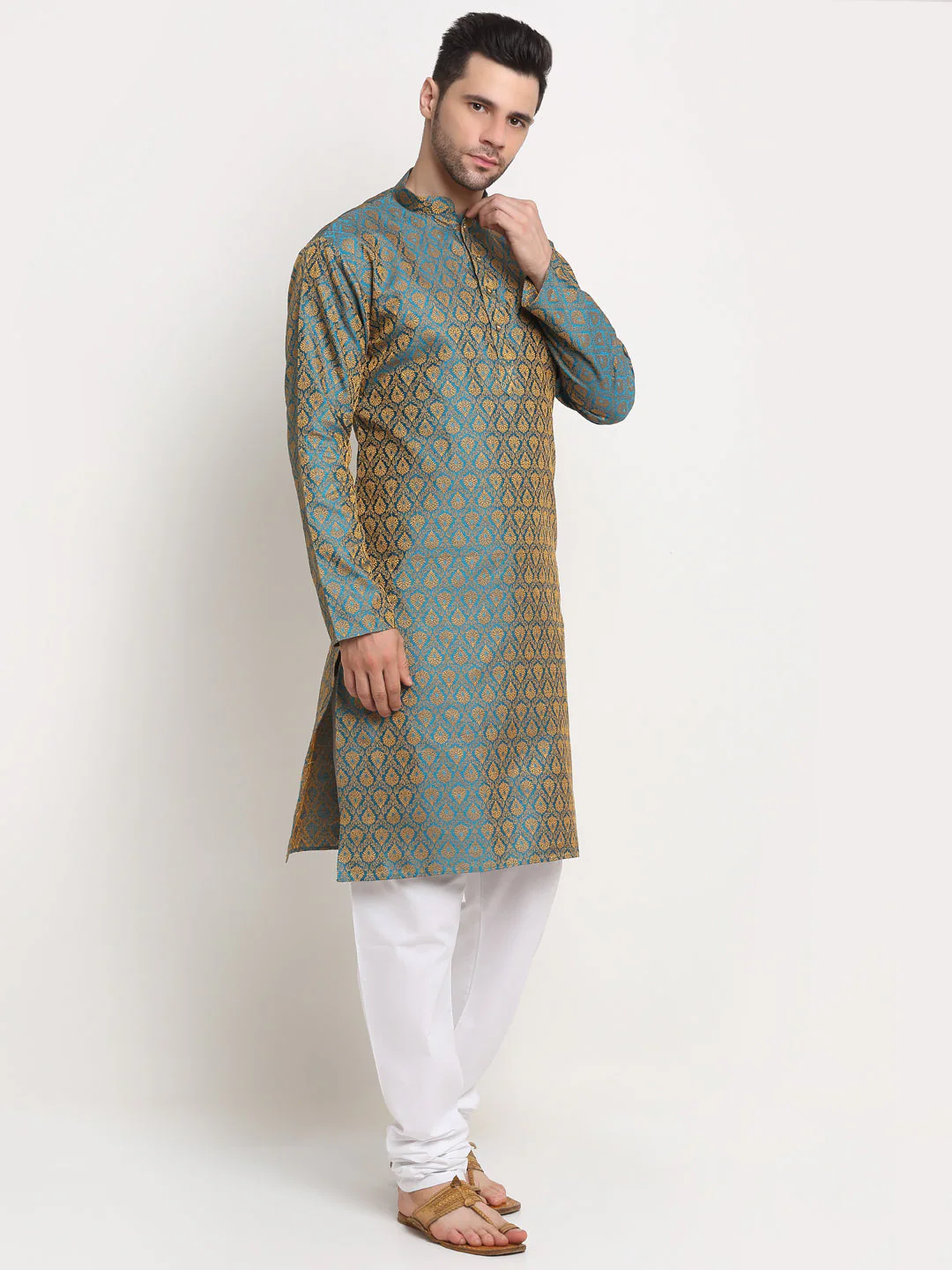 Men's Jacquard Woven Design Kurta - Image 23