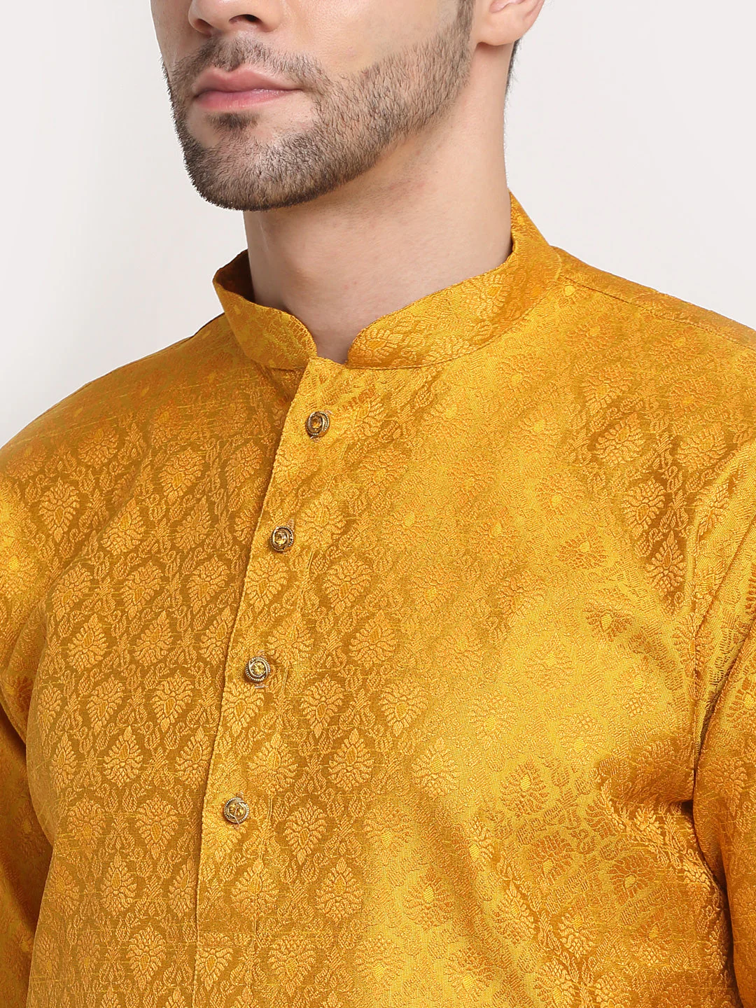 Men's Jacquard Woven Design Kurta - Image 4