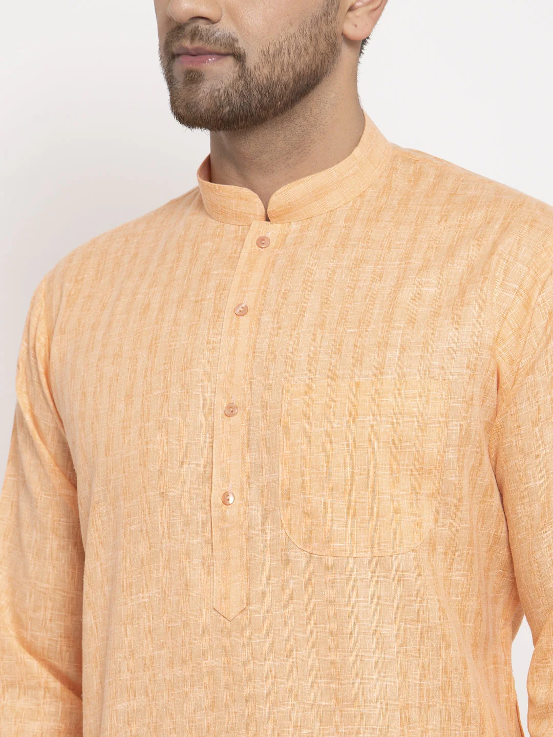 Men's Self Check Woven Design Kurta - Image 10