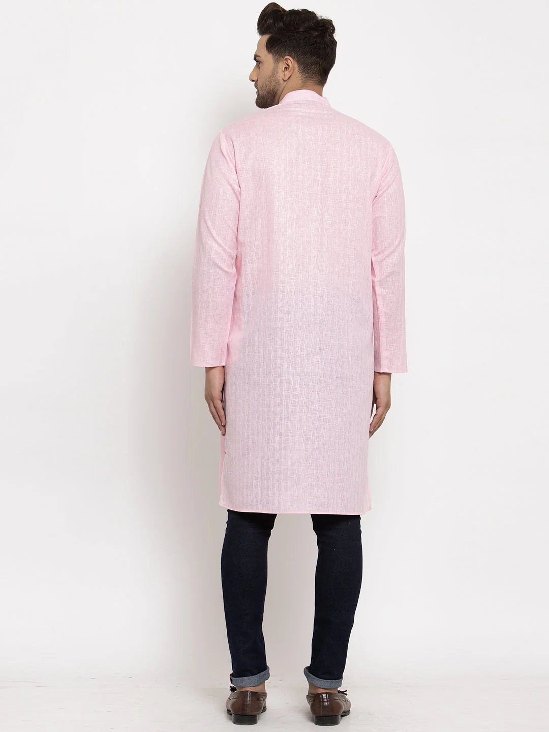 Men's Self Check Woven Design Kurta - Image 12