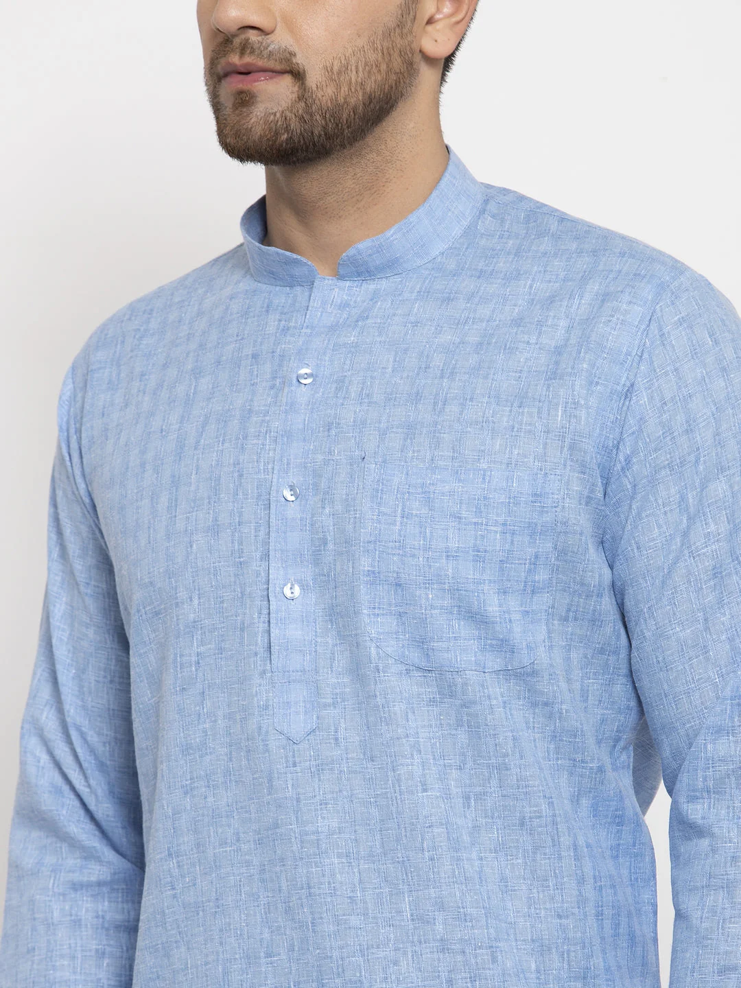 Men's Self Check Woven Design Kurta - Image 30