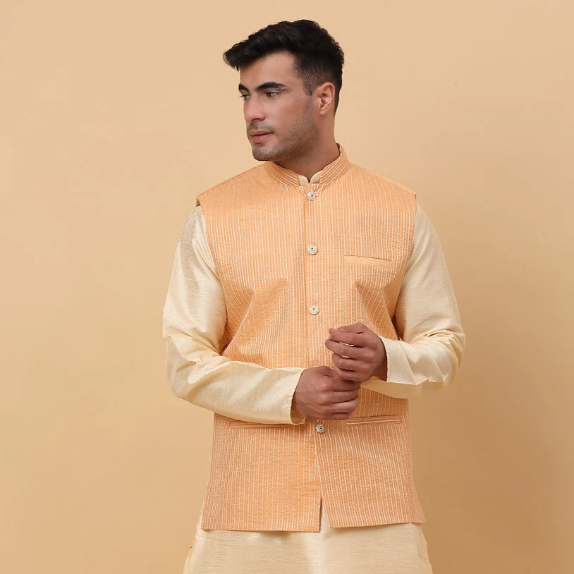 Men's Silk Blend Striped Jacket Only - Image 11
