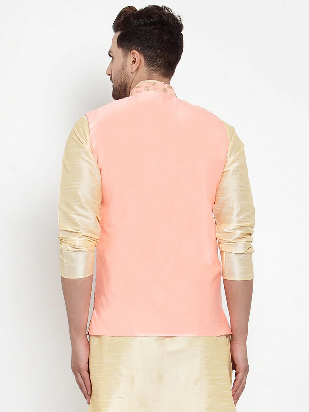 Men's Silk Embroidered Nehru Jacket - Image 12