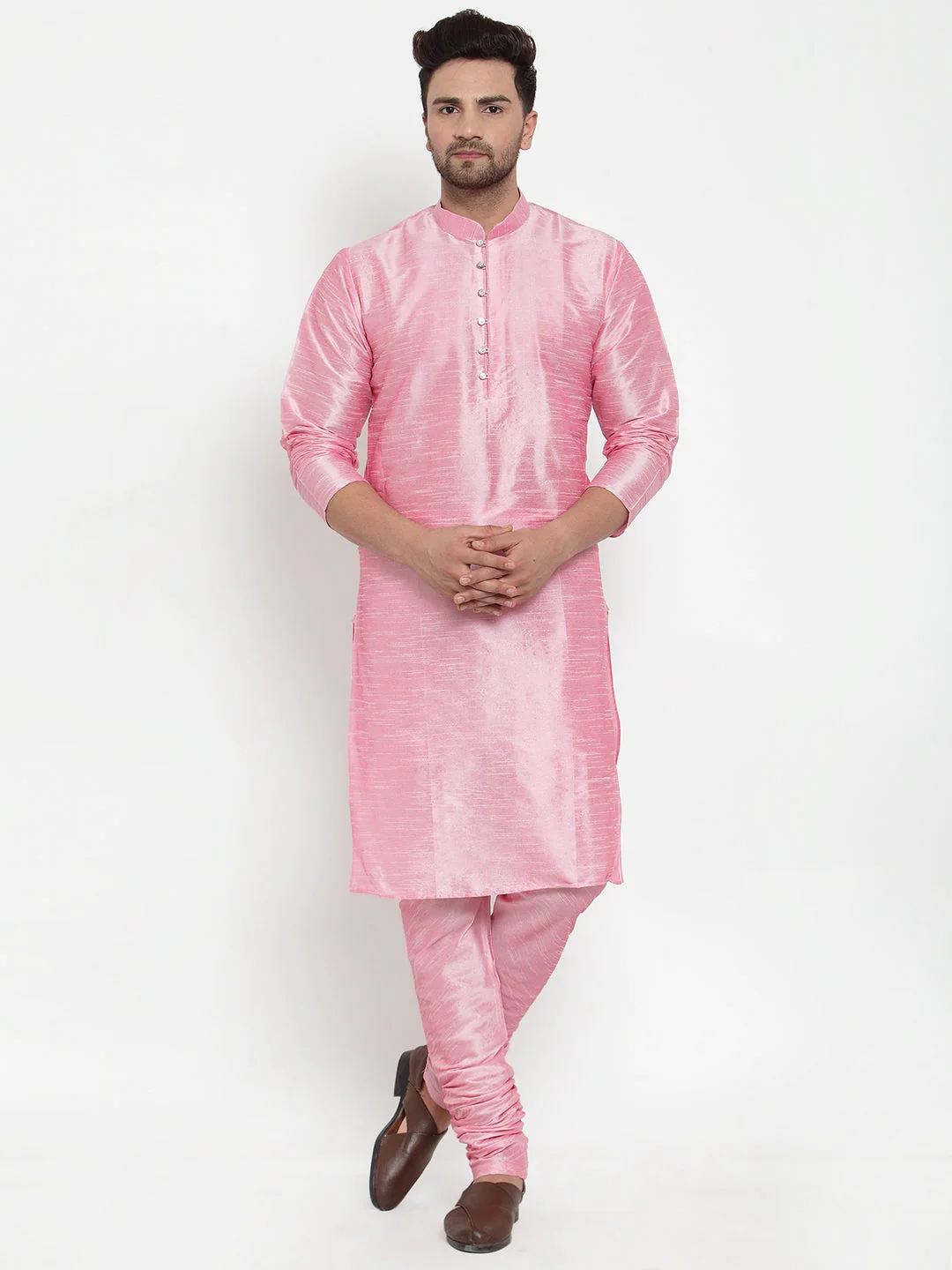 Men's Silk Kurta Churidar Set - Image 123