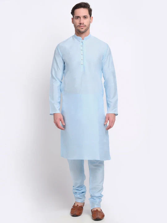 Men's Silk Kurta Churidar Set - Image 175