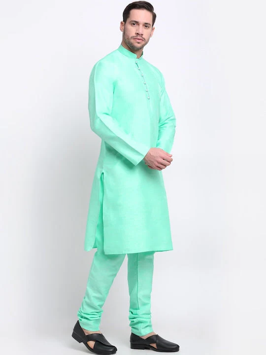 Men's Silk Kurta Churidar Set - Image 235