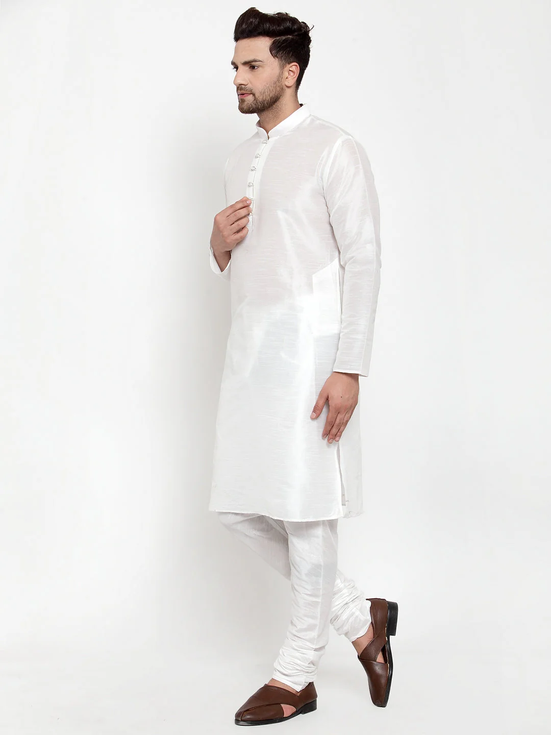 Men's Silk Kurta Churidar Set - Image 38