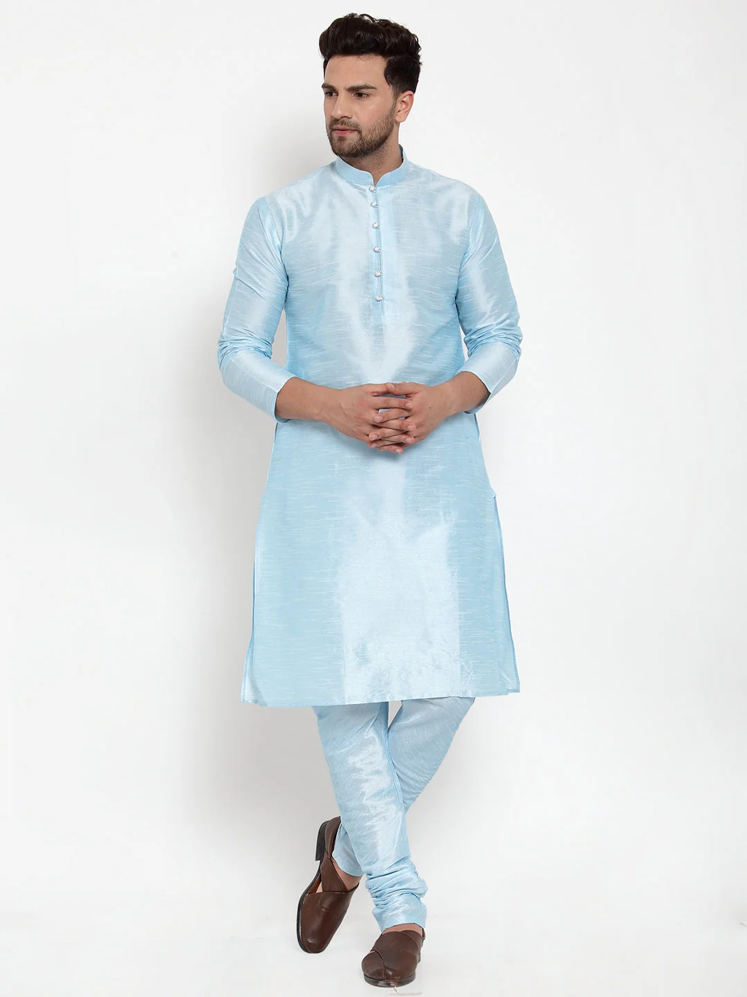 Men's Silk Kurta Churidar Set - Image 41
