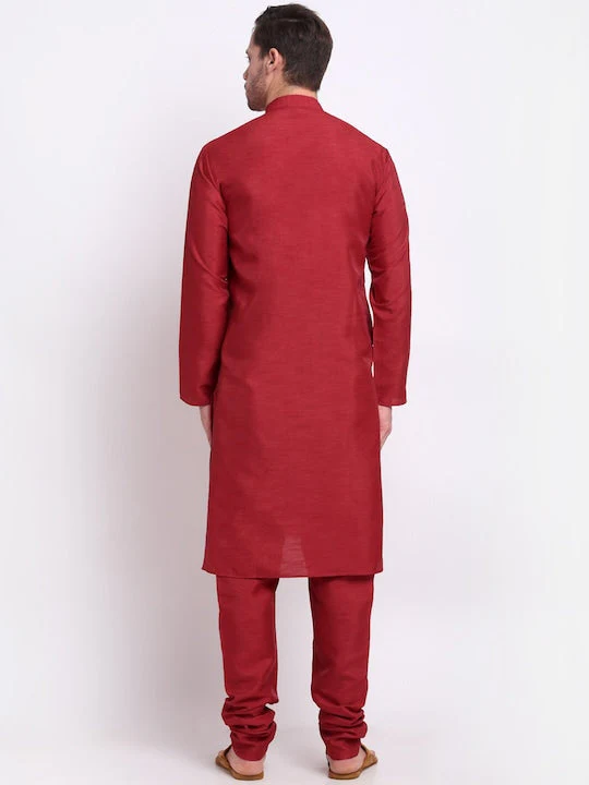 Men's Silk Kurta Churidar Set - Image 58