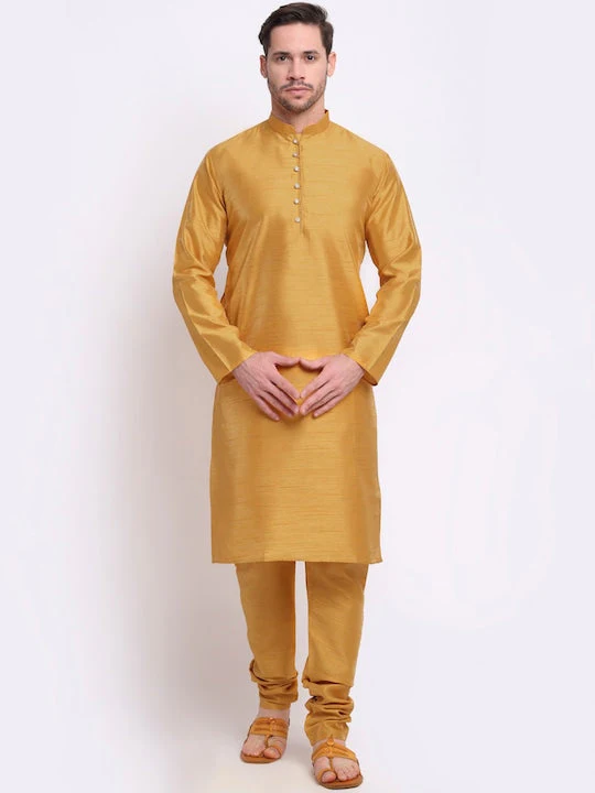 Men's Silk Kurta Churidar Set - Image 73