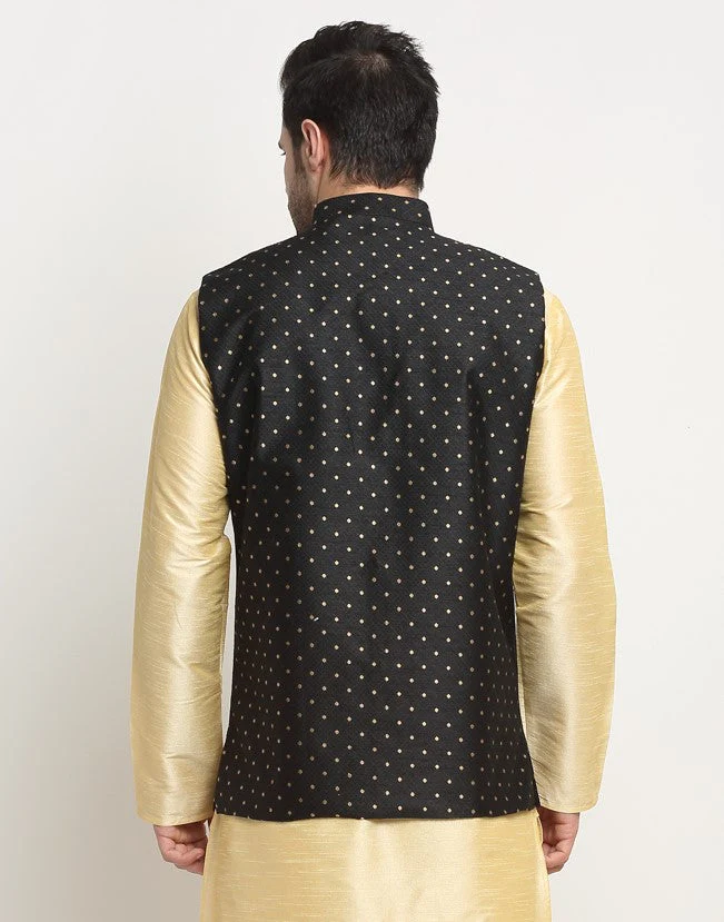 Men's Silk Polka Printed Nehru Jacket Only - Image 23