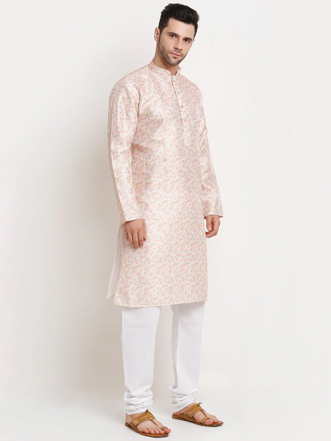 Men's Thread Work Silk Sequence Kurta - Image 11