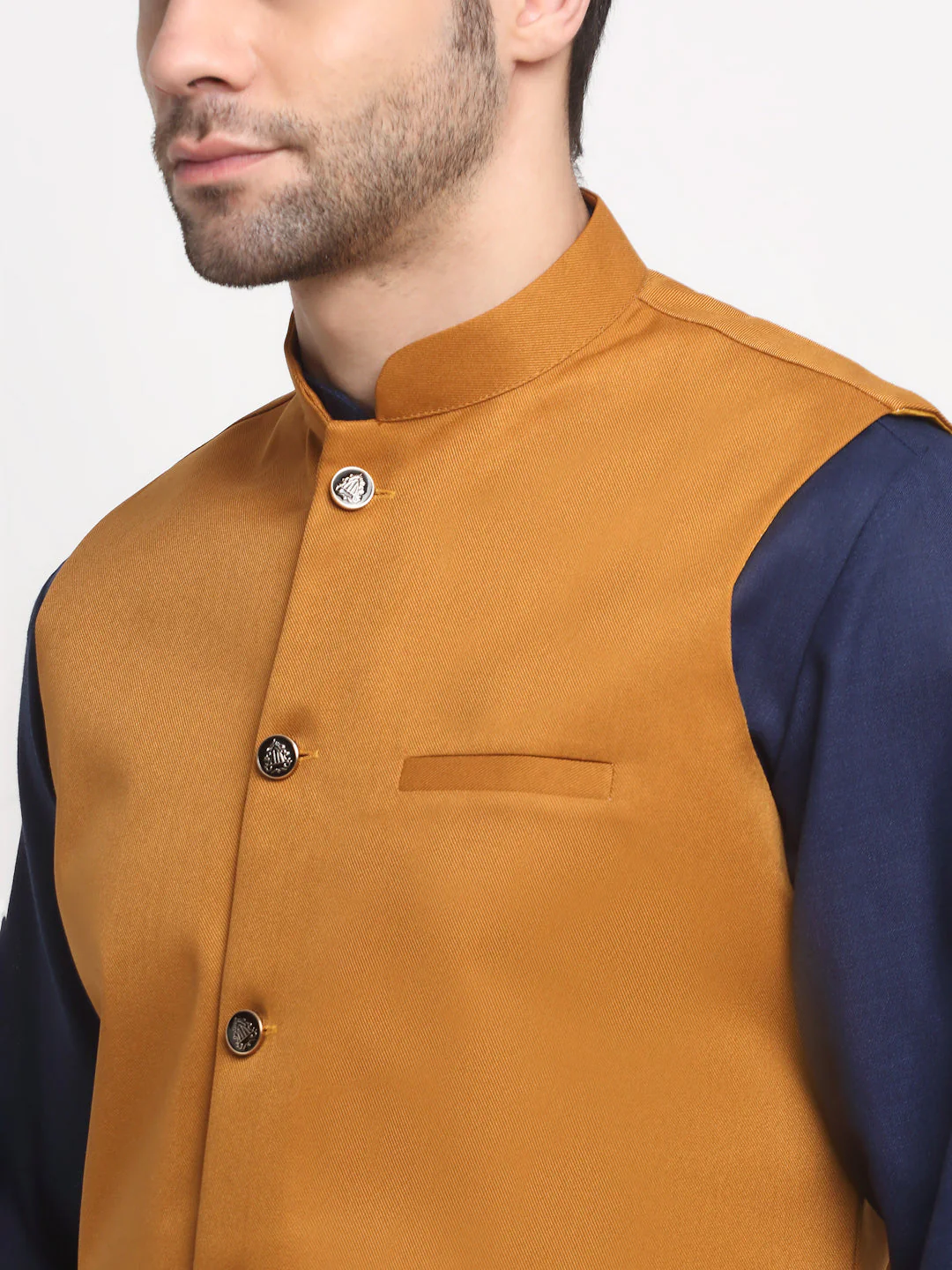 Men's Twill Cotton Nehru Jacket Only - Image 11