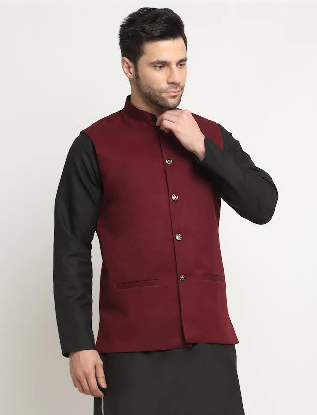 Men's Twill Cotton Nehru Jacket Only - Image 144
