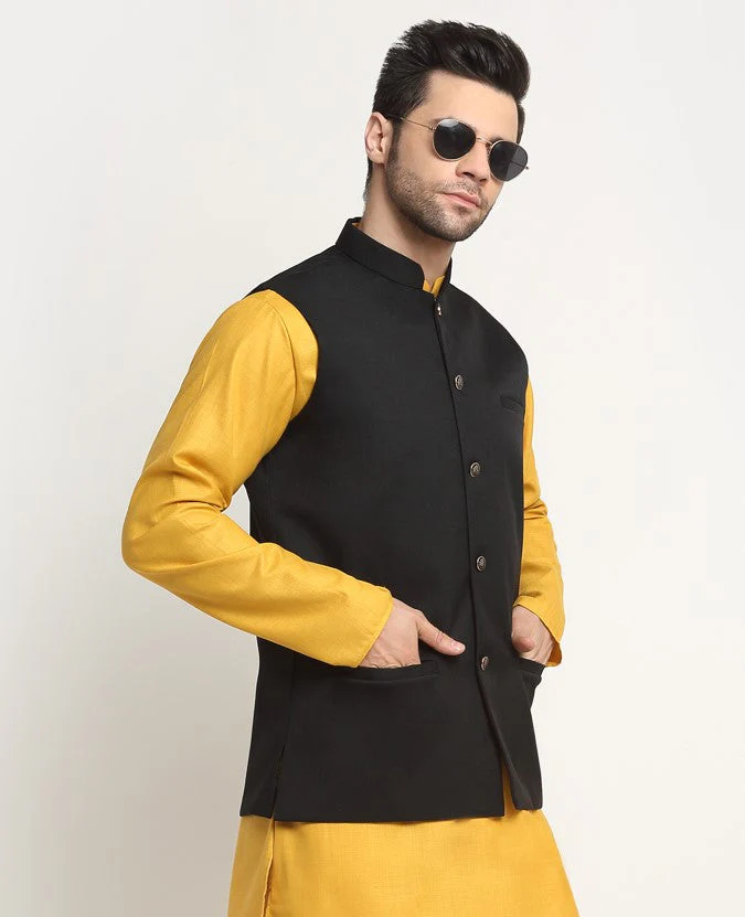 Men's Twill Cotton Nehru Jacket Only - Image 3