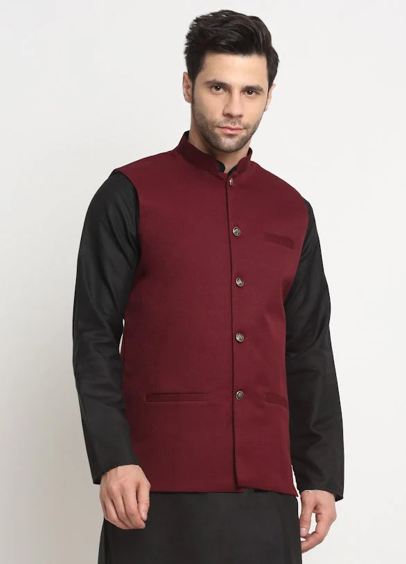 Men's Twill Cotton Nehru Jacket Only - Image 31
