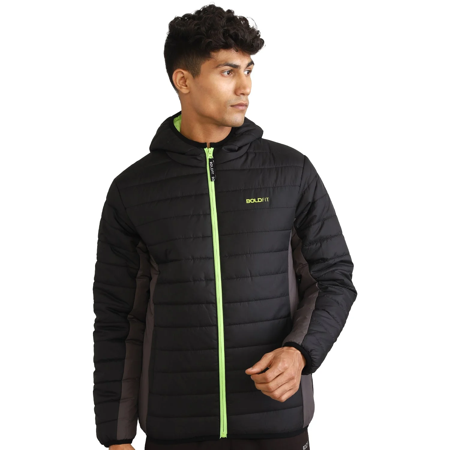Mens Winter Bomber Jacket - Charcoal Black - Image 77