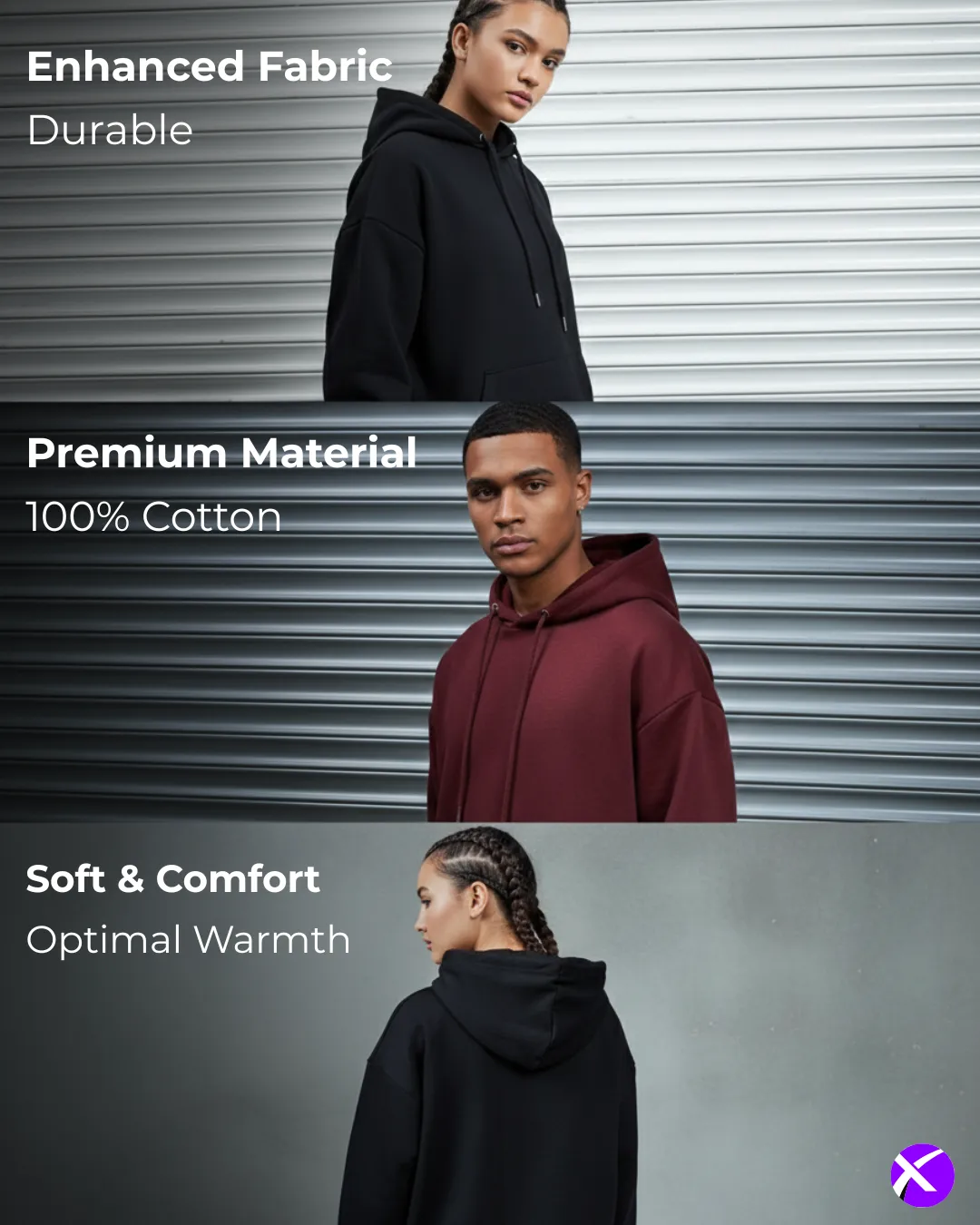 Mercury X Premium 300 GSM Fleece Hoodie (Black) – Ultra-Soft, Heavyweight Streetwear Essential - Image 6