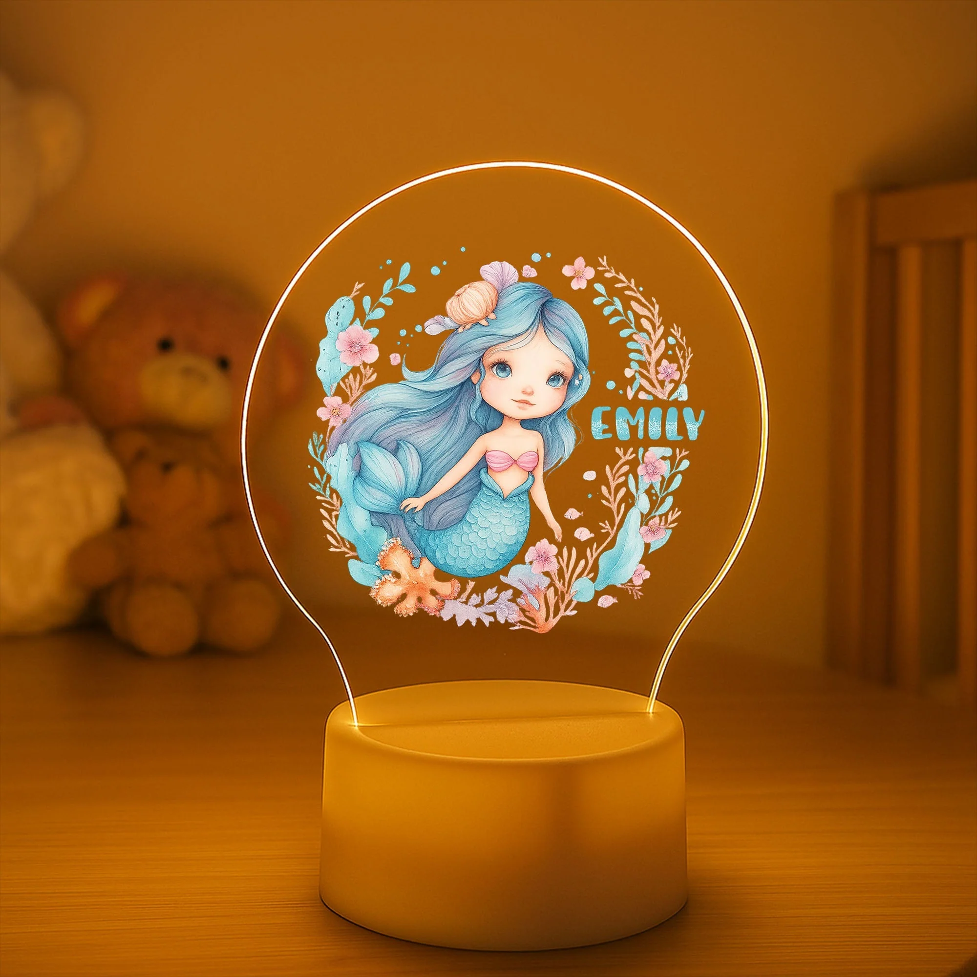 Mermaid Night Light | Kids Bedroom Decor | Children's Lights | Kids Bedrooms
