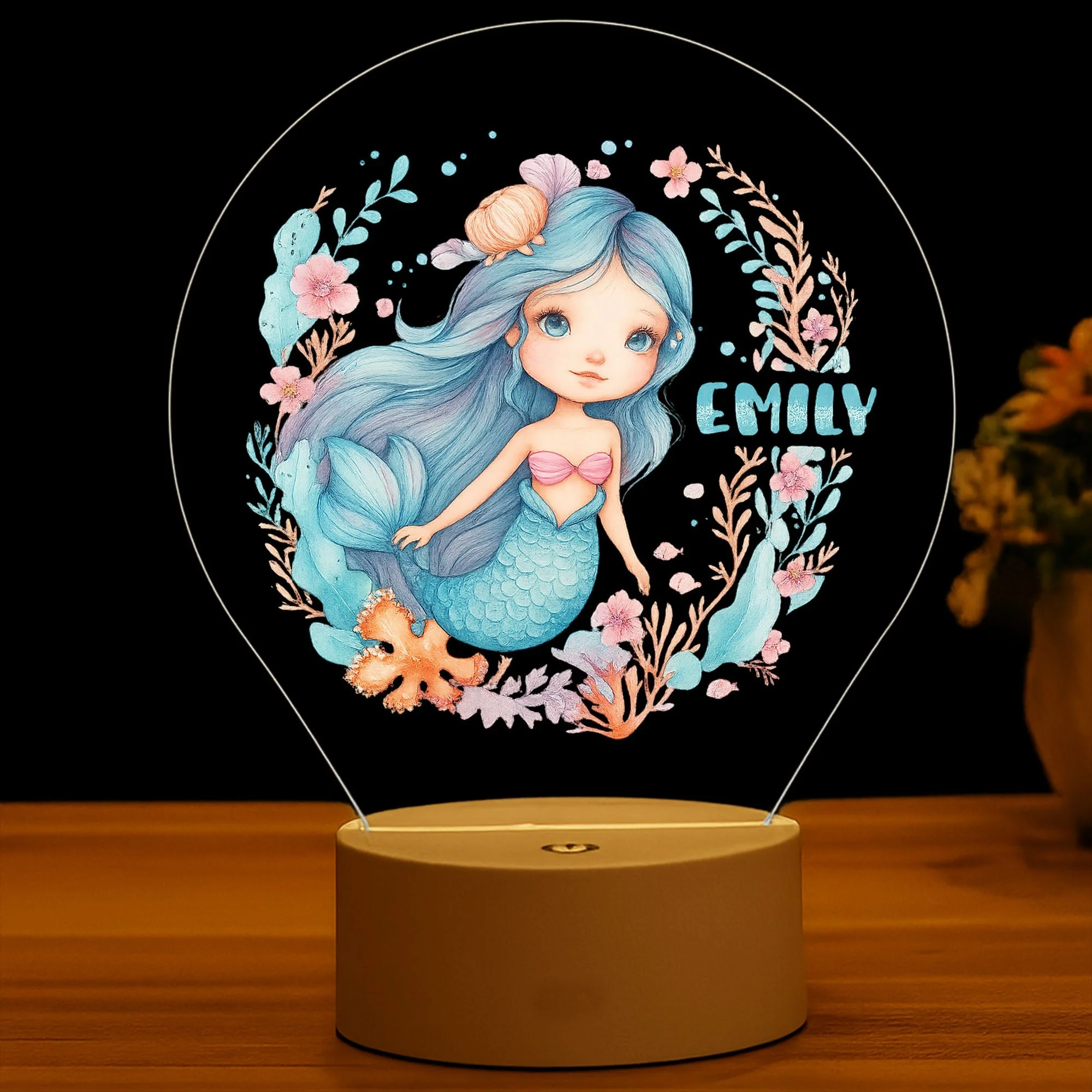 Mermaid Night Light | Kids Bedroom Decor | Children's Lights | Kids Bedrooms - Image 2