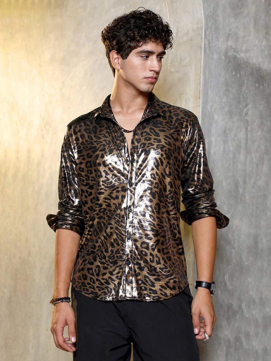 Metallic-Cheetah Velvet Shirt - Image 2